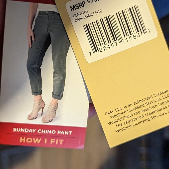 BNWT Woolrich  Sunday Chino pant women's size 8 - Picture 6 of 6